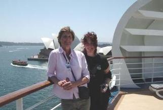 Debbie with her long-time friend Michele on the top deck of the ship. Michele is one of the Princess Cruise's very gifted pianists.